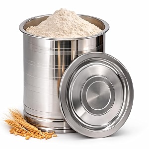 ODAR Stainless Steel Atta Tanki with Lid