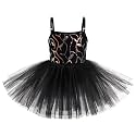 ODASDO Ballet Leotard For Girls Camisole Tutu Skirts Shiny Sequin Flower Embroidery Dance Dress Gymnastics Bodysuit Outfit
