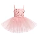 ODASDO Ballet Leotard For Girls Camisole Tutu Skirts Shiny Sequin Flower Embroidery Dance Dress Gymnastics Bodysuit Outfit