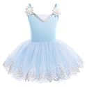 ODASDO Ballet Leotard For Girls Camisole Tutu Skirts Shiny Sequin Flower Embroidery Dance Dress Gymnastics Bodysuit Outfit