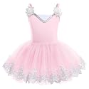 ODASDO Ballet Leotard For Girls Camisole Tutu Skirts Shiny Sequin Flower Embroidery Dance Dress Gymnastics Bodysuit Outfit