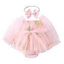 ODASDO Newborn Baby Girl Romper Dress Flower Embroidery Tutu Princess Long Sleeve One-Piece Bodysuit Cake Smash Outfit