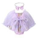 ODASDO Newborn Baby Girl Romper Dress Flower Embroidery Tutu Princess Long Sleeve One-Piece Bodysuit Cake Smash Outfit