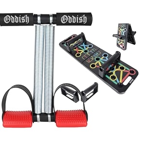 oddish way to fitness tummy trimmer double spring with push-up board combo pack for men amp women  ab exercise equipment for home amp gym use
