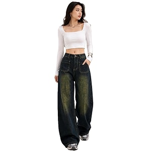 ODDMONEKY Baggy Jeans for Women Korean