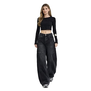 ODDMONEKY Baggy Jeans for Women Korean