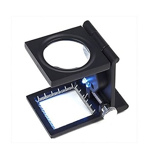 oddpod 10x hands-free mini folding led magnifying loupe amp zinc alloy linen tester pick glass with scale for textilejewellerythread counting etc