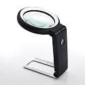 oddpod™ 18 LED 5X Magnifying Glass with Foldable Stand with Warm &amp; Cold Light Settings/High-Precision Handheld and Desktop Magnifier for Reading, Crafts, Seniors &amp; Hobby Use