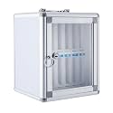 oddpod™ 24-Slot Medium Aluminum Alloy Storage Box for Mobile Phones with Pocket &amp; Transparent door/Table top &amp; Wall Mount Safe Locker Cabinet for Cell Phones for Office, Classroom, Gym