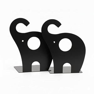 oddpod elephant metal bookends for office decorbook shelfliving roomhome dcor 1352 8534 - black