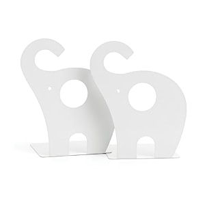 oddpod elephant metal bookends for office decorbook shelfliving roomhome dcor 1352 8534 - white