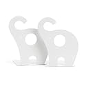 oddpod™ Elephant Metal Bookends for Office Decor/Book Shelf/Living Room/Home Décor 1352 8.5" - White
