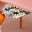 oddpod™ Under desk attachable Hidden Plastic Drawer &amp; Self-Adhesive DIY Secret Desk Organiser/Slide out Storage Tray for Home &amp; Office - Large (White)