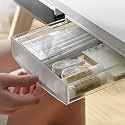 oddpod™ Under desk attachable Hidden Plastic Drawer & Self-Adhesive DIY Secret Desk Organiser/Slide out Storage Tray for Home & Office - Large (White)