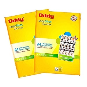 oddy snapshot glossy inkjet id photo paper- 180 gsm a4 size 50 sheets pkt
