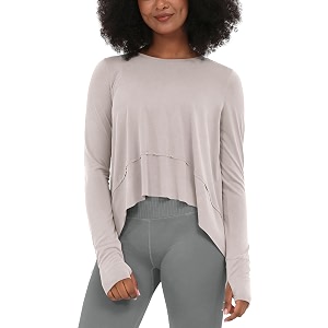 ODODOS Soft Modal Long Sleeve Crop Top