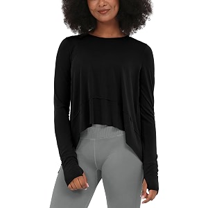 ODODOS Soft Modal Long Sleeve Crop Top