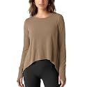 ODODOS Soft Modal Long Sleeve Crop Top