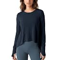 ODODOS Soft Modal Long Sleeve Crop Top