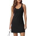 ODODOS Women's Cloud Feeling Tank Dress with Separate Shorts and Built in Bra U Back Mini Tennis Dress