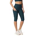 ODODOS Women's High Waisted Yoga Capris with Pockets, Tummy Control Non See Through Workout Athletic Running Capri Leggings