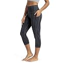 ODODOS Women's High Waisted Yoga Capris with Pockets, Tummy Control Non See Through Workout Athletic Running Capri Leggings