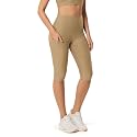 ODODOS Women's High Waisted Yoga Capris with Pockets, Tummy Control Non See Through Workout Athletic Running Capri Leggings