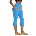 ODODOS Women's High Waisted Yoga Capris with Pockets, Tummy Control Non See Through Workout Athletic Running Capri Leggings