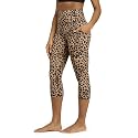ODODOS Women's High Waisted Yoga Capris with Pockets, Tummy Control Non See Through Workout Athletic Running Capri Leggings