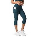 ODODOS Women's High Waisted Yoga Capris with Pockets, Tummy Control Non See Through Workout Athletic Running Capri Leggings