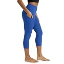 ODODOS Women's High Waisted Yoga Capris with Pockets, Tummy Control Non See Through Workout Athletic Running Capri Leggings
