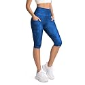 ODODOS Women's High Waisted Yoga Capris with Pockets, Tummy Control Non See Through Workout Athletic Running Capri Leggings