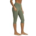 ODODOS Women's High Waisted Yoga Capris with Pockets, Tummy Control Non See Through Workout Athletic Running Capri Leggings