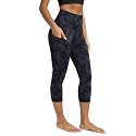 ODODOS Women's High Waisted Yoga Capris with Pockets, Tummy Control Non See Through Workout Athletic Running Capri Leggings