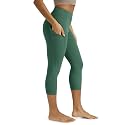ODODOS Women's High Waisted Yoga Capris with Pockets, Tummy Control Non See Through Workout Athletic Running Capri Leggings