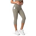 ODODOS Women's High Waisted Yoga Capris with Pockets, Tummy Control Non See Through Workout Athletic Running Capri Leggings