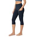 ODODOS Women's High Waisted Yoga Capris with Pockets, Tummy Control Non See Through Workout Athletic Running Capri Leggings