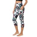 ODODOS Women's High Waisted Yoga Capris with Pockets, Tummy Control Non See Through Workout Athletic Running Capri Leggings