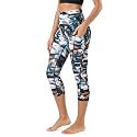 ODODOS Women's High Waisted Yoga Capris with Pockets, Tummy Control Non See Through Workout Athletic Running Capri Leggings
