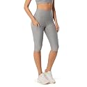 ODODOS Women's High Waisted Yoga Capris with Pockets, Tummy Control Non See Through Workout Athletic Running Capri Leggings