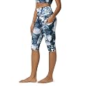ODODOS Women's High Waisted Yoga Capris with Pockets, Tummy Control Non See Through Workout Athletic Running Capri Leggings