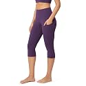 ODODOS Women's High Waisted Yoga Capris with Pockets, Tummy Control Non See Through Workout Athletic Running Capri Leggings