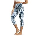 ODODOS Women's High Waisted Yoga Capris with Pockets, Tummy Control Non See Through Workout Athletic Running Capri Leggings