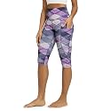 ODODOS Women's High Waisted Yoga Capris with Pockets, Tummy Control Non See Through Workout Athletic Running Capri Leggings