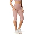 ODODOS Women's High Waisted Yoga Capris with Pockets, Tummy Control Non See Through Workout Athletic Running Capri Leggings