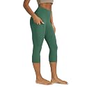 ODODOS Women's High Waisted Yoga Capris with Pockets, Tummy Control Non See Through Workout Athletic Running Capri Leggings