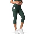 ODODOS Women's High Waisted Yoga Capris with Pockets, Tummy Control Non See Through Workout Athletic Running Capri Leggings