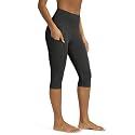 ODODOS Women's High Waisted Yoga Capris with Pockets, Tummy Control Non See Through Workout Athletic Running Capri Leggings
