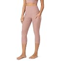 ODODOS Women's High Waisted Yoga Capris with Pockets, Tummy Control Non See Through Workout Athletic Running Capri Leggings