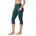 ODODOS Women's High Waisted Yoga Capris with Pockets, Tummy Control Non See Through Workout Athletic Running Capri Leggings